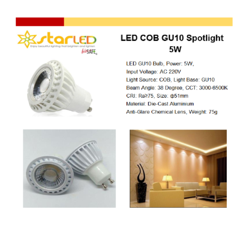 LED 5W COB GU10 Spotlight