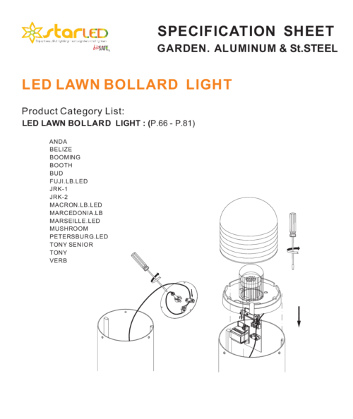 LED Lawn Bollard Light