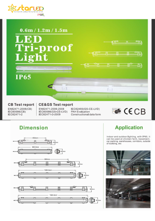 LED 2ft, 4ft, 5ft LED Triproof Light