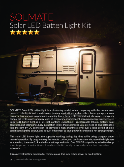 SOLMATE Solar LED Batten Light