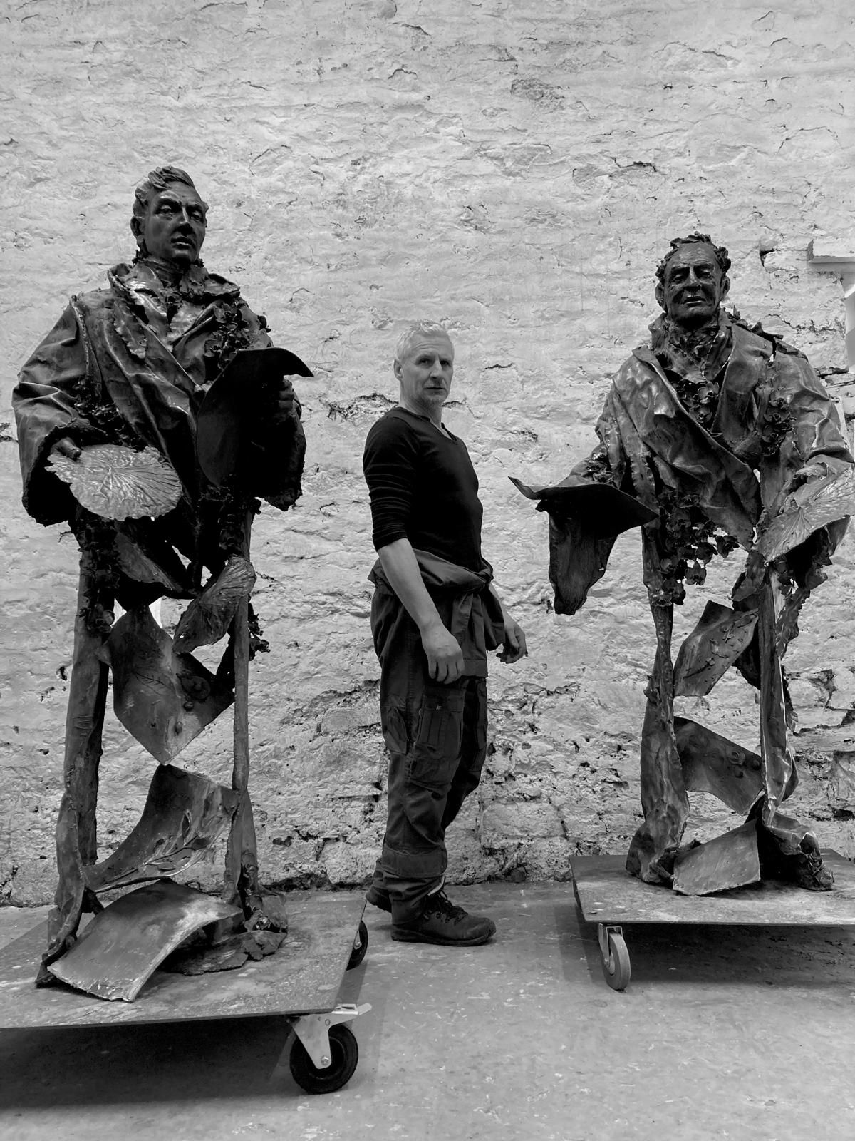 Sir Stamford Raffles and Nathaniel Wallich Sculptures Fort Canning Park Andrew Lacey