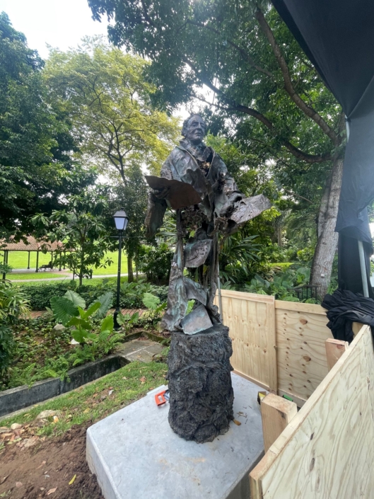 Sir Stamford Raffles and Nathaniel Wallich Sculptures Fort Canning Park