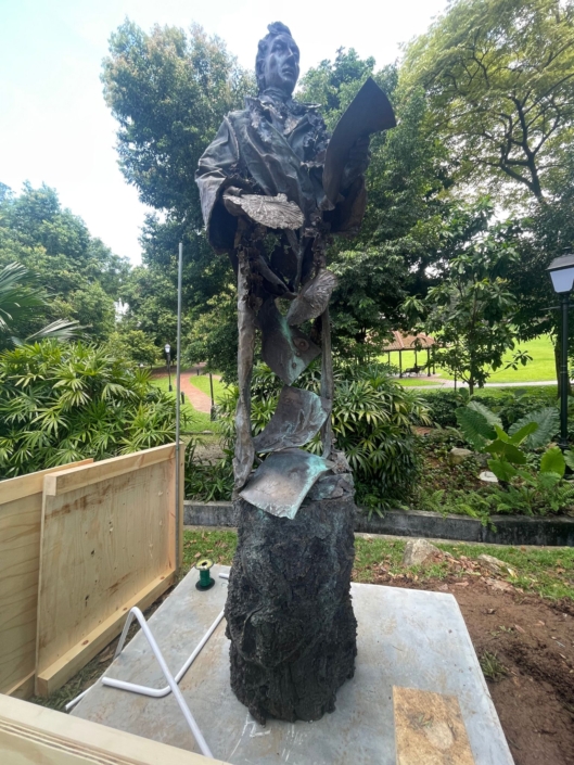 Sir Stamford Raffles and Nathaniel Wallich Sculptures Fort Canning Park