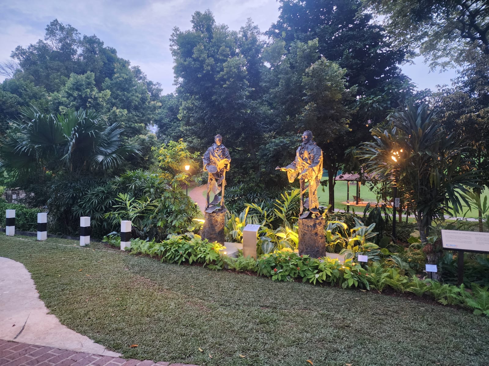 Sir Stamford Raffles and Nathaniel Wallich Sculptures Fort Canning Park Project Completion