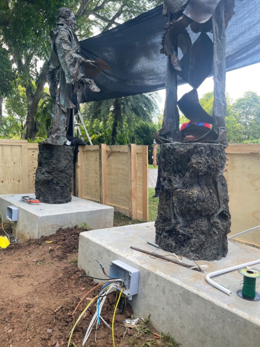 Sir Stamford Raffles and Nathaniel Wallich Sculptures Fort Canning Park