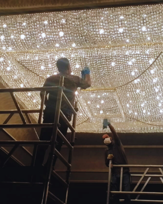 Hilton Hotel SG – Chandelier Cleaning 2
